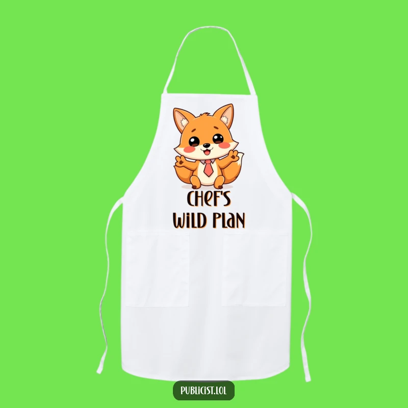 Funny Fox Host Apron: Serve with Flair in This Hilarious Tying Fox, Perfect Kitchen Gift!