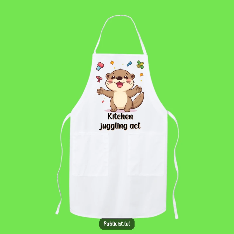 Funny Otter Chef Apron: Cook with Fun in This Hilarious Juggling Otter, Perfect Kitchen Gift!