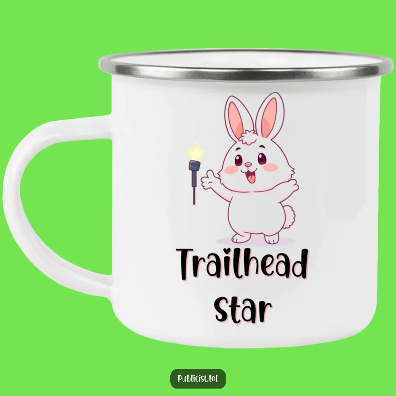 Funny Bunny Spotlight Camping Mug - Outdoor Enthusiasm & Character Fun