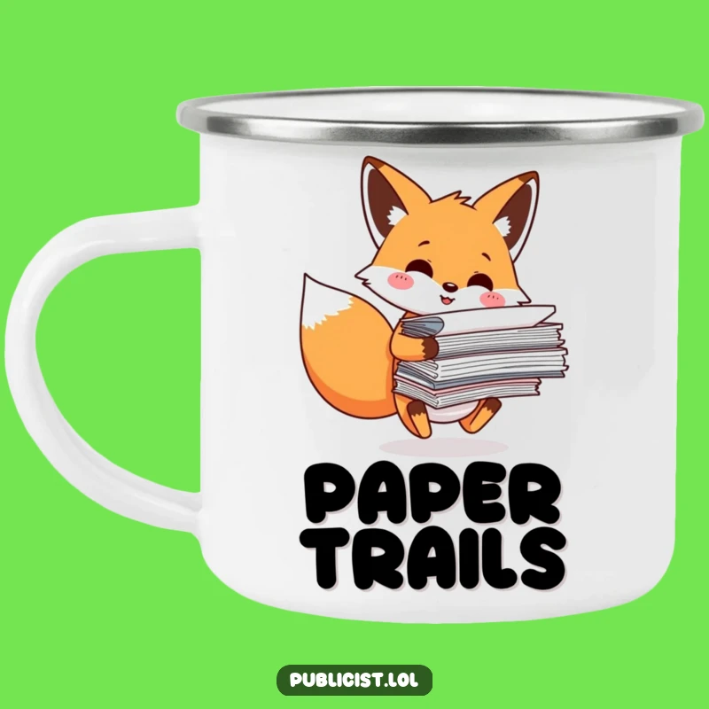 Funny Fox Camping Mug for Trail Adventures - Hilarious Paperwork Escape Gift