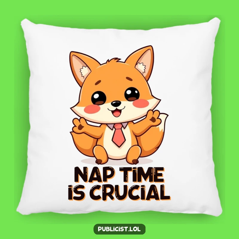 Funny Fox Executive Pillow: Relax with This Hilarious Tying Fox, Perfect Accent!