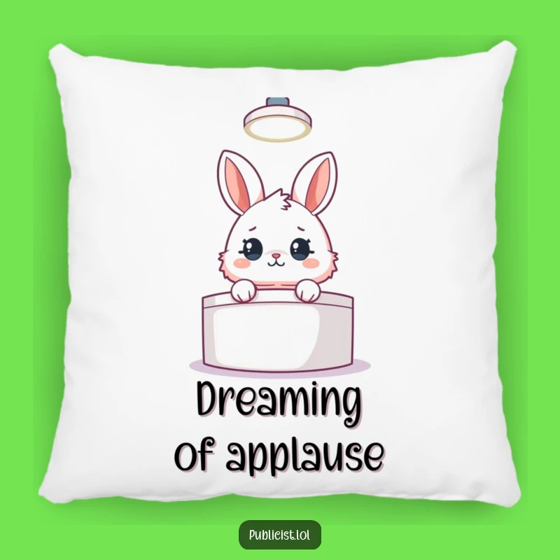 Funny Rabbit Podium Pillow: Cozy Up with This Hilarious Spotlight Snoozer, Perfect Accent!