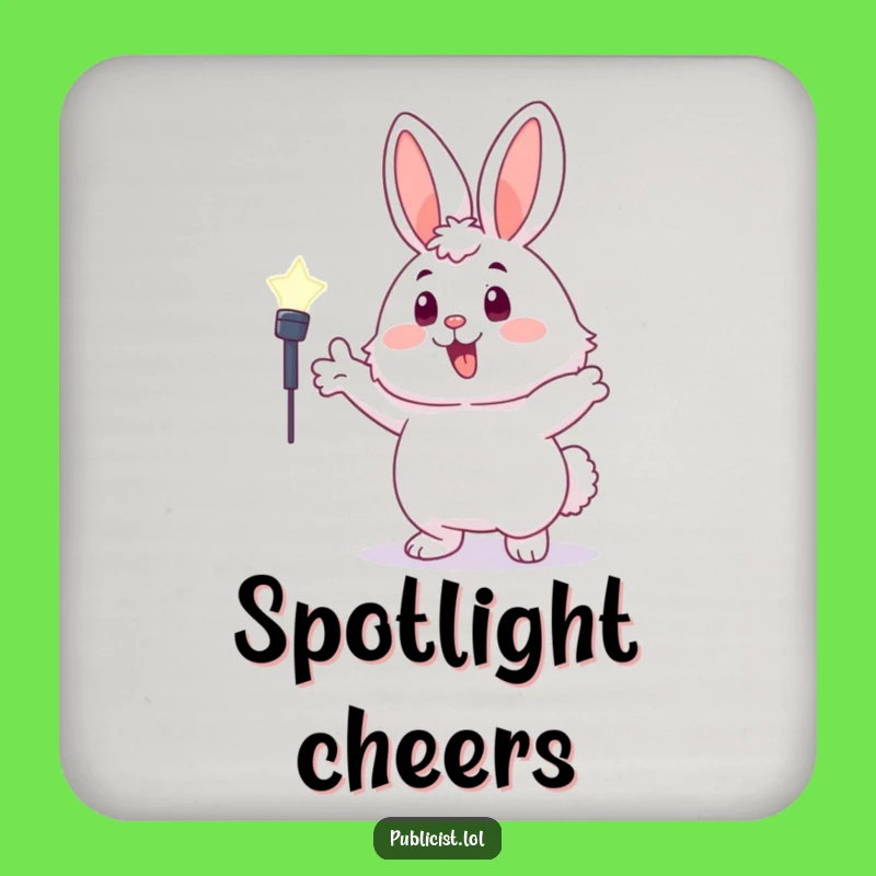 Funny Bunny Spotlight Coaster Set - Protect Drinks with Character Radiance