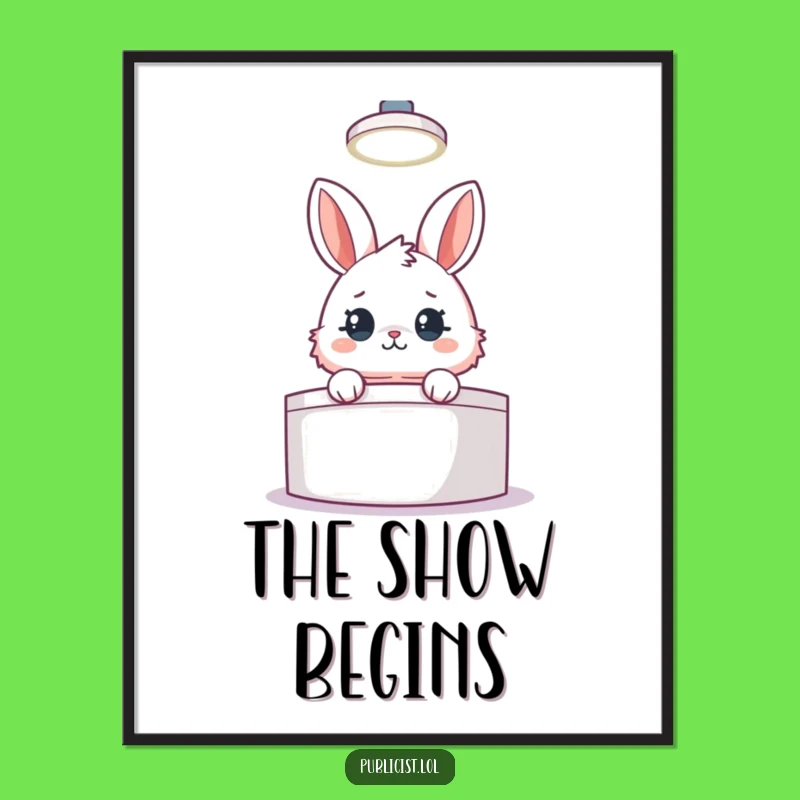 Funny Rabbit Politician Poster: Hilarious Spotlight Speech Art, Perfect for Your Wall, Great Gift!