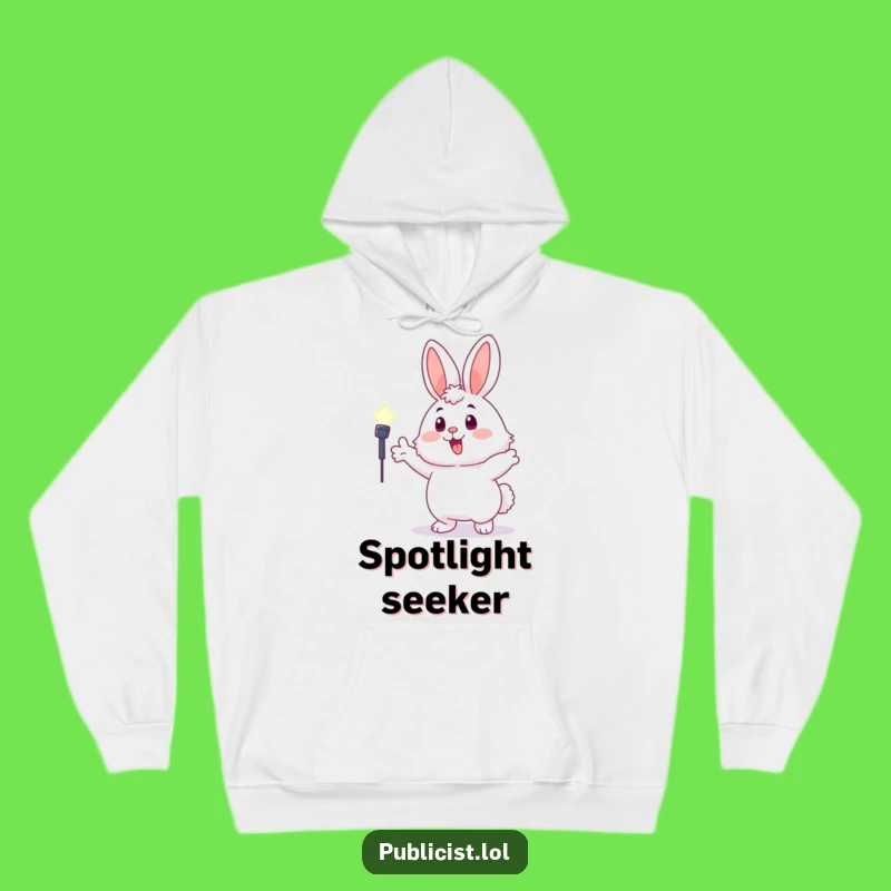 Cozy Funny Bunny Spotlight Hoodie - Warm Enthusiastic Character Gift