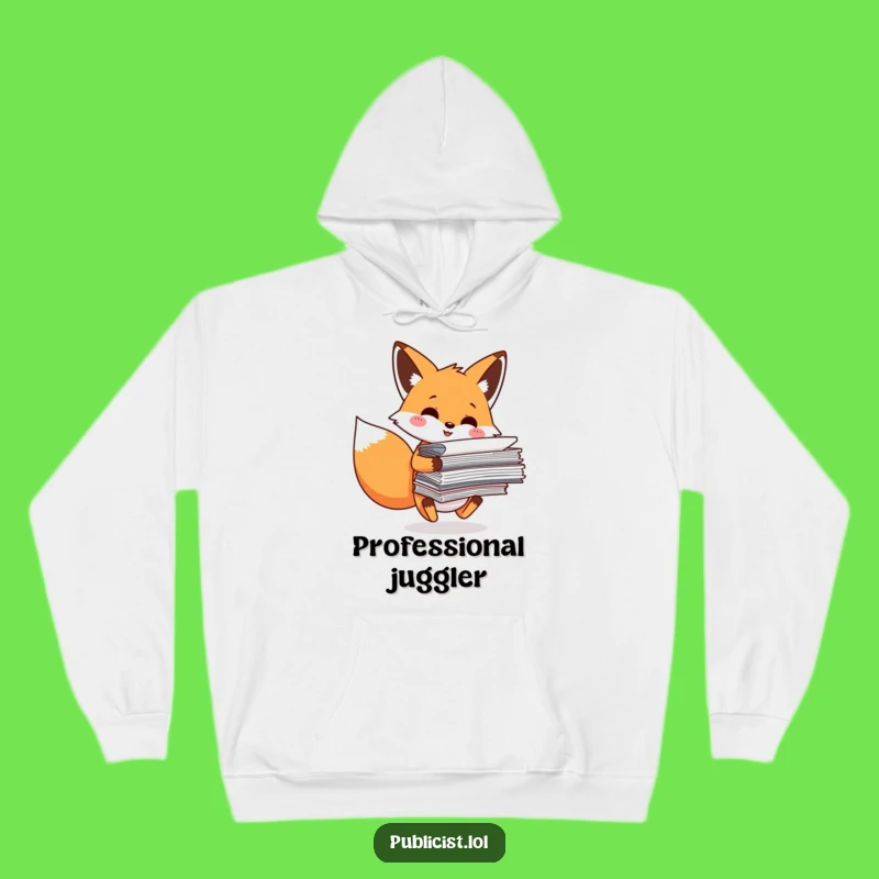 Funny Fox Hoodie for Office Warriors - Cozy & Hilarious Paperwork Comfort Gift