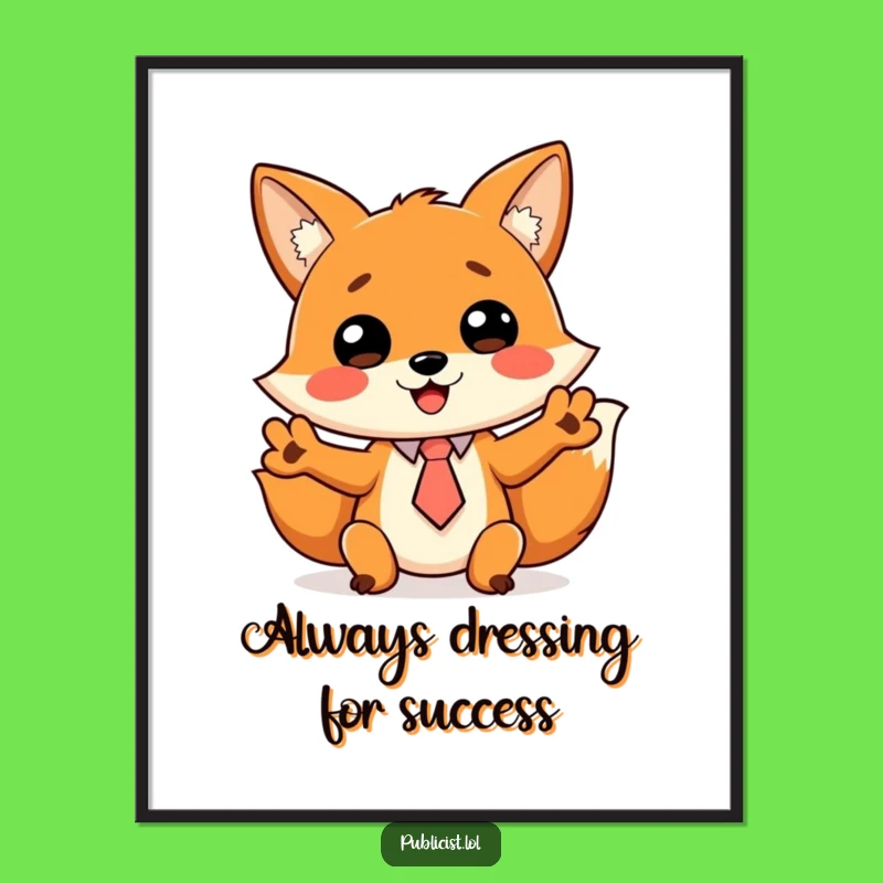 Funny Free Printable Wall Art: Dapper Fox's Wild Gestures, Humorous Downloadable Decor