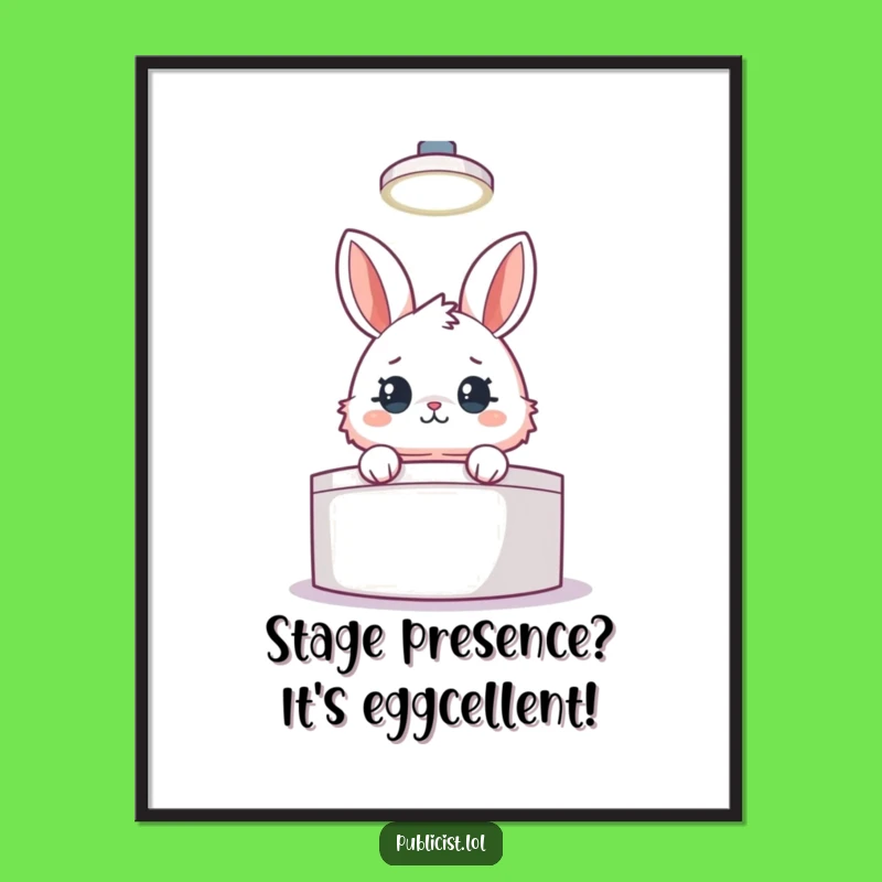 Funny Free Printable Wall Art: Spotlight Rabbit, Humorous Downloadable Decor Gift