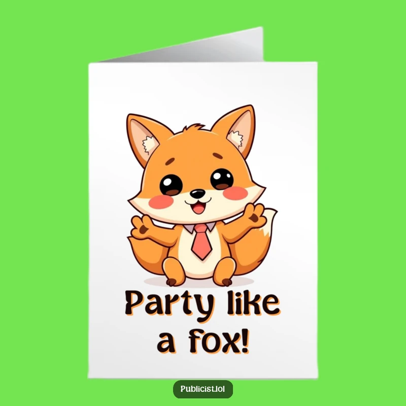 Free Printable Birthday Card: Goofy Fox Tie, Hilarious Downloadable Gift for Laughs