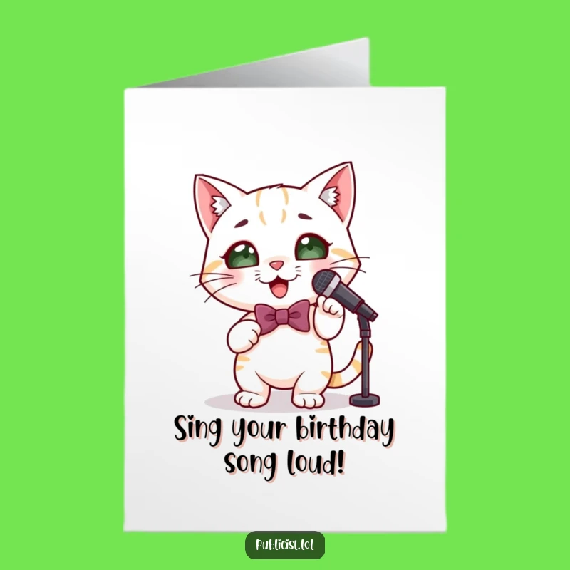 Free Printable Birthday Card: Dapper Cat Crooner, Funny Downloadable Gift for Him