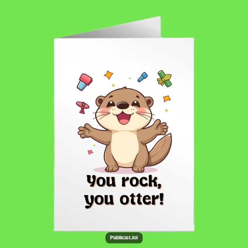 Free Printable Congrats Card: Otter's Skillful Celebration, Humorous Downloadable Achievement Gift
