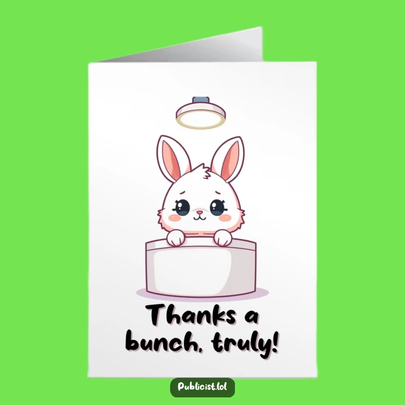 Free Printable Thank You Card: Rabbit's Humble Thanks, Humorous Downloadable Appreciation Gift