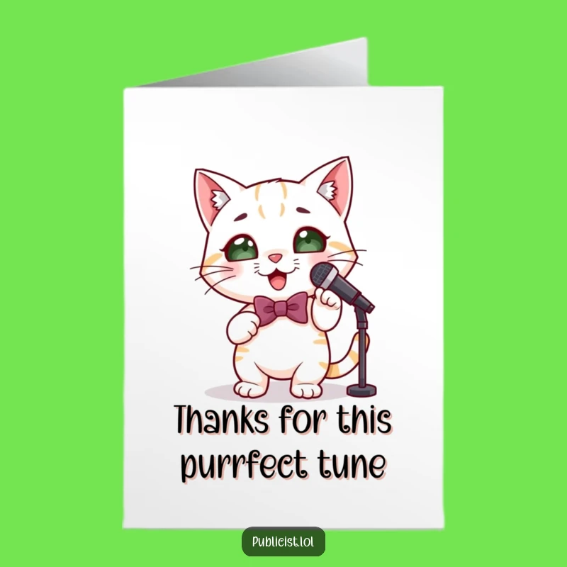 Free Printable Thank You Card: Dapper Cat Sings Thanks, Funny Downloadable Gift