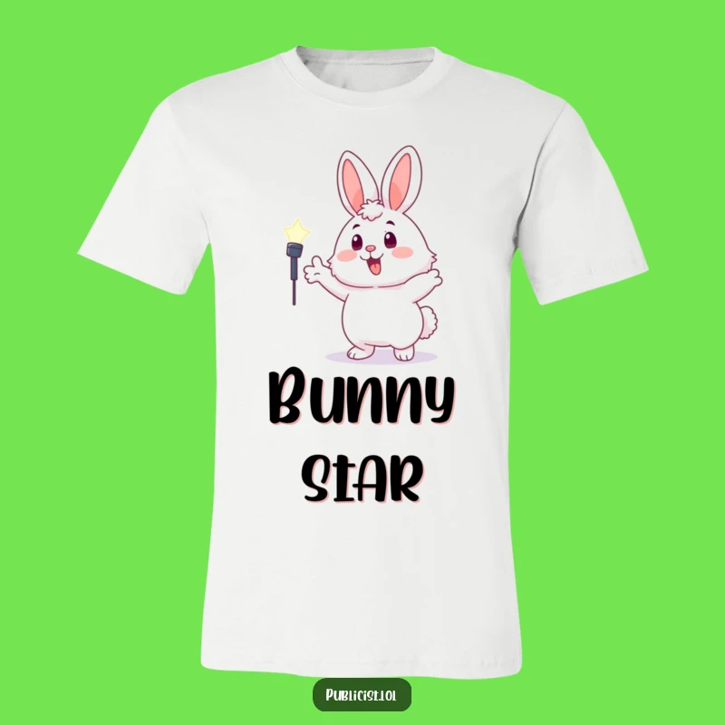 Funny Bunny Spotlight T-Shirt - Enthusiastic Character Tee Gift