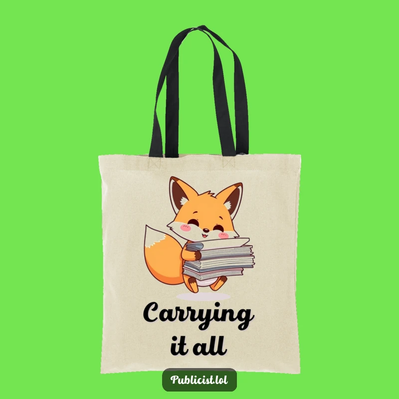 Funny Fox Tote Bag for Office Essentials - Stylish & Hilarious Paperwork Hauler Gift