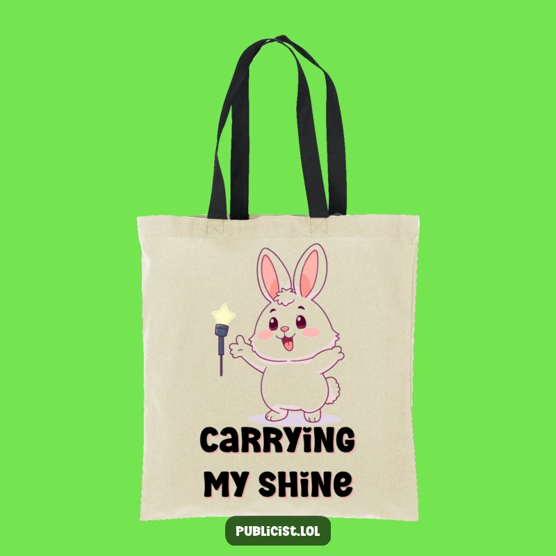 Funny Bunny Spotlight Tote Bag - Carry Your Shine with Character Art