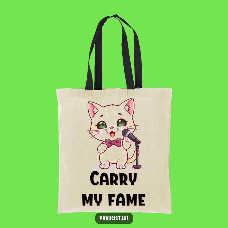 Funny Cat Performer Tote Bag - Carry Your Star Power with Feline Flair